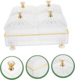 Luxury Divided Snack Dish Set with Lid 4-Compartment Serving Plate for Fruits an... - Image 4