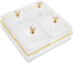 Luxury Divided Snack Dish Set with Lid 4-Compartment Serving Plate for Fruits an... - Image 8