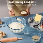 Freshmage Mixing Bowls with Airtight Lids Sets, 5 Packs Thick Glass Nesting Bowl... - Image 3