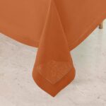D'Moksha Homes Rust Linen Tablecloth 60 x 108 Inch - 100% Pure Linen Rust Table ... - Image 3