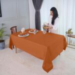 D'Moksha Homes Rust Linen Tablecloth 60 x 108 Inch - 100% Pure Linen Rust Table ... - Image 5