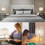 Touch Crystal Table Lamp Silver, Bedside Lamp with USB C+A Ports, Dimmable Night... - Image 7