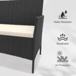 Patio Furniture Set 4 Pieces, Outdoor Patio Furniture Set with Rattan Wicker Cha... - Image 7