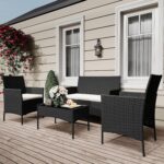Patio Furniture Set 4 Pieces, Outdoor Patio Furniture Set with Rattan Wicker Cha... - Image 8