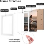 KINLINK 5x7 Picture Frame White Set of 4, Wooden Photo Frames Matted 4x6 with Pl... - Image 3