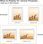 KINLINK 5x7 Picture Frame White Set of 4, Wooden Photo Frames Matted 4x6 with Pl... - Image 4