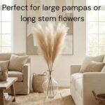 Large Glass Vase for Floor, 15" Tall Clear Glass Floor Vase for Pampas Grass and... - Image 3