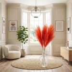 Large Glass Vase for Floor, 15" Tall Clear Glass Floor Vase for Pampas Grass and... - Image 5