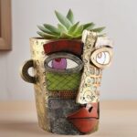 Picasso Abstract Face Flower Pot,Unique Resin Crafted Planter with Drainage Hole... - Image 6