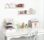 Kate and Laurel Benbrook 24 inch 2-Pack Wood and Metal Floating Wall Shelves, Wh... - Image 3