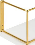 Kate and Laurel Benbrook 24 inch 2-Pack Wood and Metal Floating Wall Shelves, Wh... - Image 5