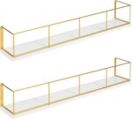 Kate and Laurel Benbrook 24 inch 2-Pack Wood and Metal Floating Wall Shelves, Wh... - Image 6