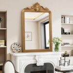 Besdomus Gold Arched Vintage Mirror: 30" x 44" Large Antique Wall Mounted Mirror... - Image 8