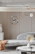 NUOVO 13 Inch Multicolor Mid Century Creative Silent Quartz Personality Funny De... - Image 7
