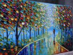 YaSheng Art -Landscape Oil Painting On Canvas Textured Tree Abstract Contemporar... - Image 4