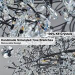 31.5" Black Tree Branch Chandelier, 6-Light Modern Crystal Chandelier, Luxury Ro... - Image 10