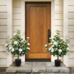 Hananona 2 Pcs Artificial Camellia Trees Faux Camellia Plant in Pot with Flowers... - Image 3
