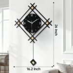 SIN&MI Modern Wall Clock with Stylish Pendulum, Minimalist Metal Wall Decor, Lux... - Image 5