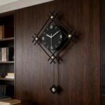 SIN&MI Modern Wall Clock with Stylish Pendulum, Minimalist Metal Wall Decor, Lux... - Image 7
