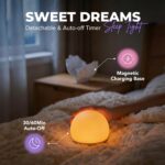 Shell Bedside Table Lamp with Wireless Charger - Stepless Dimmable Nightstand Li... - Image 5