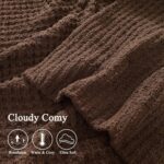 PHF Chenille Waffle Knit Throw Blanket- Plush Warm & Cozy 50" x 60" Ultra Soft B... - Image 5
