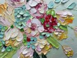 AZAVY ART,24X48 Inch Modern Hand Painted Textured Colorful Flowers Bouquet Wall ... - Image 5
