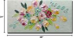 AZAVY ART,24X48 Inch Modern Hand Painted Textured Colorful Flowers Bouquet Wall ... - Image 7