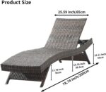 79'' Long Reclining Chaise Lounge Set (Set of 2), Outdoor Wicker Reclining Loung... - Image 3