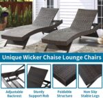 79'' Long Reclining Chaise Lounge Set (Set of 2), Outdoor Wicker Reclining Loung... - Image 4
