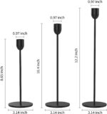 ChefBee Black Tall Candle Candlestick Holder, 3PCS Taper Pillar Candle Sticks St... - Image 3