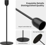 ChefBee Black Tall Candle Candlestick Holder, 3PCS Taper Pillar Candle Sticks St... - Image 4