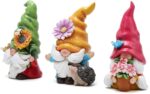 Hodao Set of 3 Spring Gnome Decorations Flower Gnomes Ornaments Decor Summer Out... - Image 3