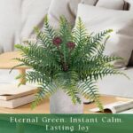 Artificial Boston Fern Potted Plants 15'' Fake Greenery Shrubs Plants in Pot for... - Image 3