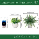 Artificial Boston Fern Potted Plants 15'' Fake Greenery Shrubs Plants in Pot for... - Image 4