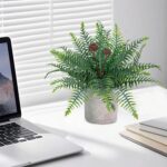 Artificial Boston Fern Potted Plants 15'' Fake Greenery Shrubs Plants in Pot for... - Image 7