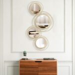 4 Set Circle Mirrors Wall Decor for Living Room Bedroom Bathroom Entryway Metal ... - Image 3
