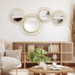 4 Set Circle Mirrors Wall Decor for Living Room Bedroom Bathroom Entryway Metal ... - Image 5