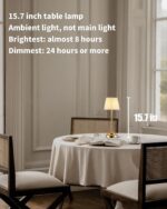 KDG Portables Cordless Table Lamp, Fabric Shade Desk Lamp, 4000mAh Rechargeable ... - Image 3