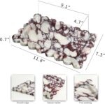 Natural 100% Marble Vanity Tray Luxury Scalloped Marble Storage Square Rectangle... - Image 3