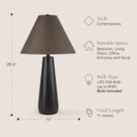 Abani Table Lamp Sienna Tapered 26.5” – Contemporary Brown Resin Base with Wide ... - Image 3
