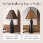 Abani Table Lamp Sienna Tapered 26.5” – Contemporary Brown Resin Base with Wide ... - Image 5