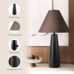 Abani Table Lamp Sienna Tapered 26.5” – Contemporary Brown Resin Base with Wide ... - Image 6