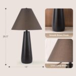 Abani Table Lamp Sienna Tapered 26.5” – Contemporary Brown Resin Base with Wide ... - Image 7