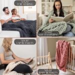 SAMIAH LUXE Chunky Knit Throw Blanket 50x70, Graphite Gray Chenille Throw Blanke... - Image 4