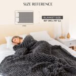SAMIAH LUXE Chunky Knit Throw Blanket 50x70, Graphite Gray Chenille Throw Blanke... - Image 8