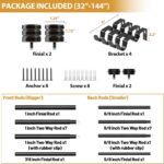 TONIAL1 Inch Double Curtain Rods for Windows 66 to 120 Inches, Heavy Duty Decora... - Image 7