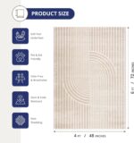 Abani Area Rug for Living Room -Nuevo 4' x 6' Beige Arch Pattern Area Rug, Soft ... - Image 3