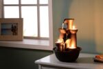 Tabletop Fountain 3 Candles, Indoor Waterfall Fountain for Meditation, Desktop W... - Image 4
