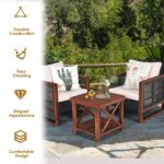 HAPPYGRILL 3 Pieces Outdoor Patio Furniture Set Wicker Chairs with Coffee Table,... - Image 5