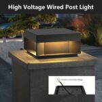 Modern Landscape Post Light, 9.8" Outdoor 120V High Voltage Wiring IP54 Waterpro... - Image 3